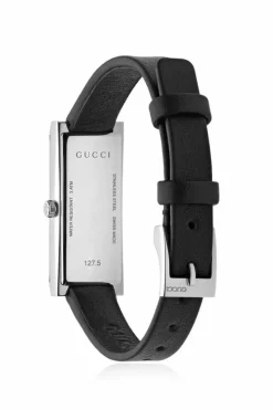 Gucci BLACK Watch with leather strap