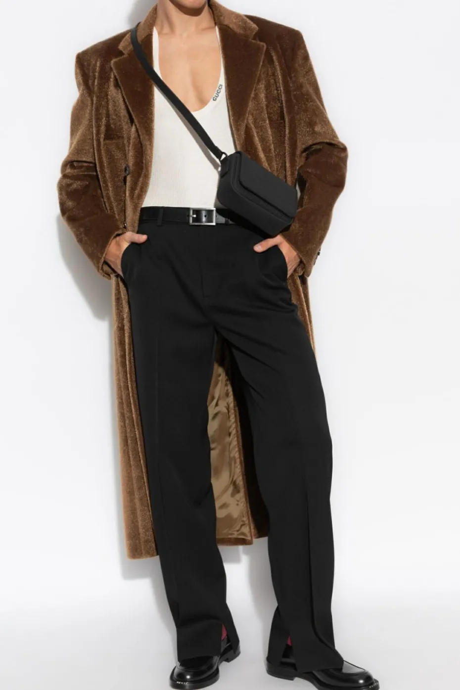 Gucci BLACK Wool trousers with a crease