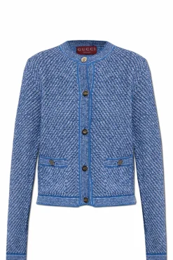Gucci BLUE Cardigan with Pockets