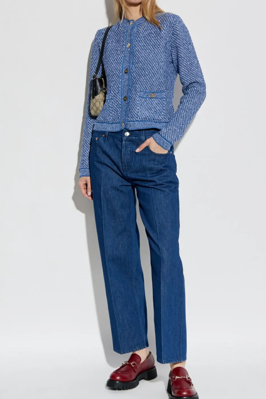 Gucci BLUE Cardigan with Pockets