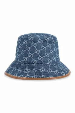 Gucci BLUE Denim hat with GG pattern