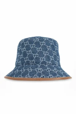 Gucci BLUE Denim hat with GG pattern