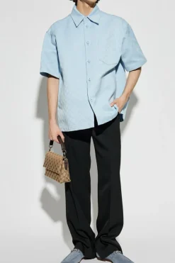 Gucci BLUE GG pattern shirt