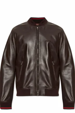 Gucci BROWN Leather bomber jacket