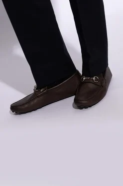 Gucci BROWN Leather moccasins