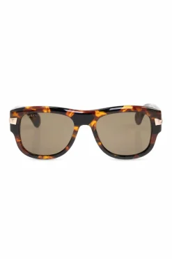 Gucci BROWN Logo-engraved sunglasses