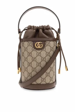 Gucci BROWN ‘Ophidia Mini’ bucket shoulder bag