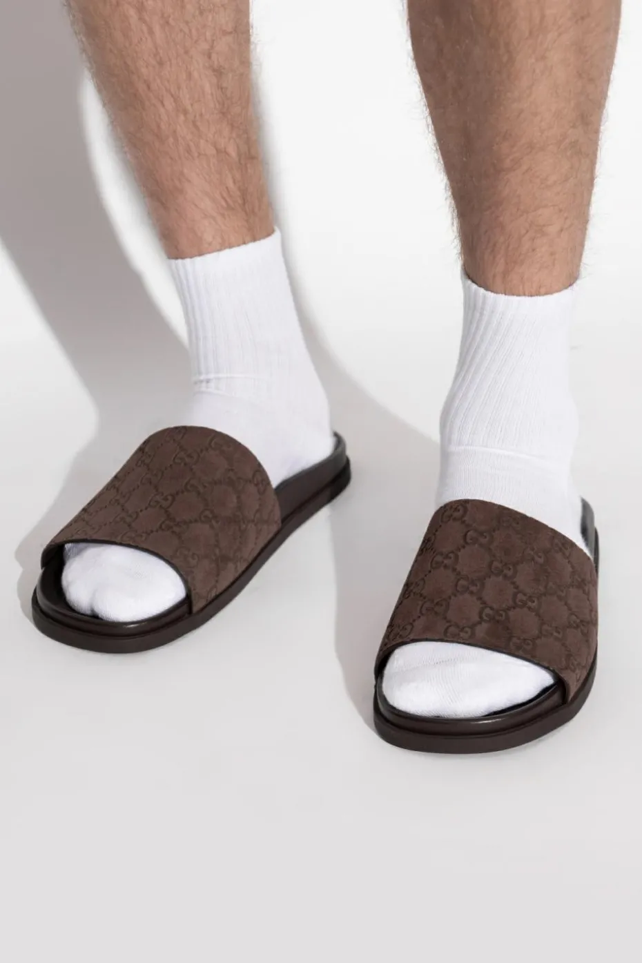 Gucci BROWN Slides with monogram