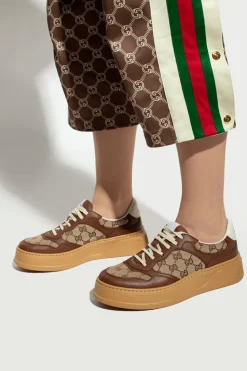 Gucci BROWN Sneakers with GG Supreme canvas