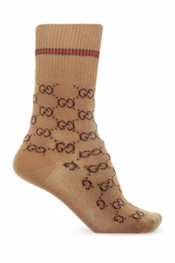 Gucci BROWN Sock with logo pattern