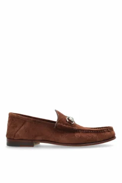 Gucci BROWN Suede shoes type loafers