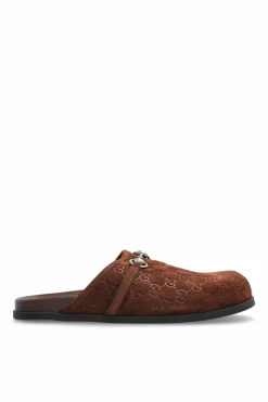 Gucci BROWN Suede slides