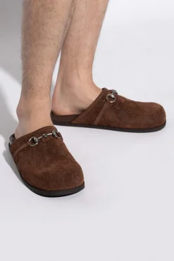Gucci BROWN Suede slides
