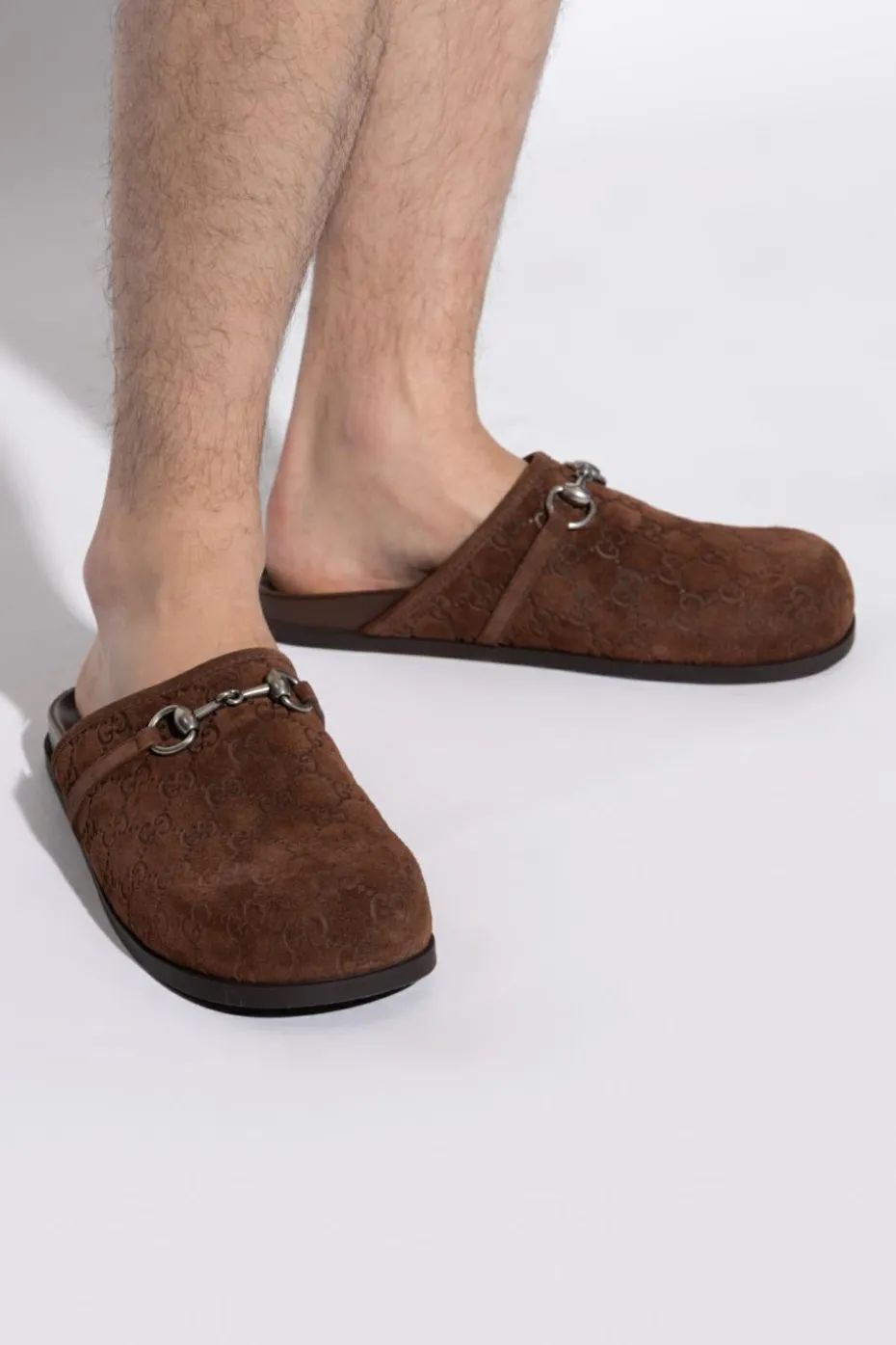 Gucci BROWN Suede slides