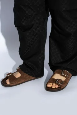 Gucci BROWN Suede Slides