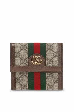 Gucci BROWN Wallet with Web stripe