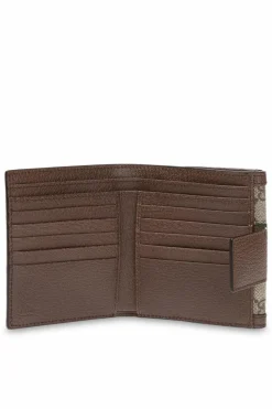 Gucci BROWN Wallet with Web stripe