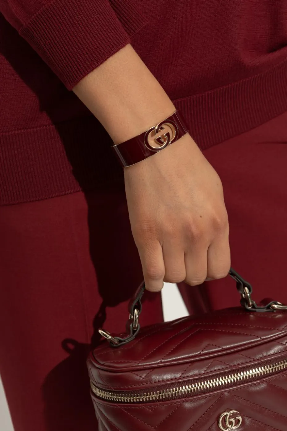 Gucci BURGUNDY Bracelet with logo