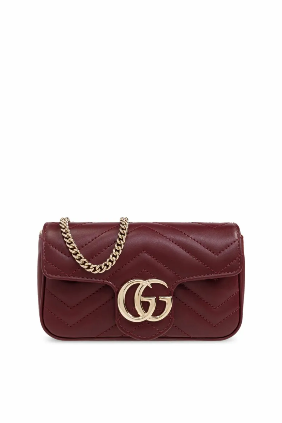 Gucci BURGUNDY ‘GG Marmont Super Mini’ Shoulder Bag