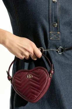 Gucci BURGUNDY Handbag "GG Marmont Mini"