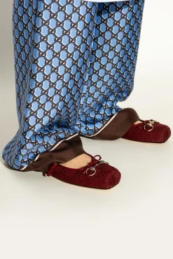 Gucci BURGUNDY Horsebit ballerinas