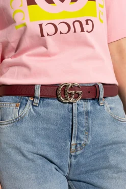 Gucci BURGUNDY Leather belt