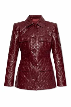 Gucci BURGUNDY Leather coat