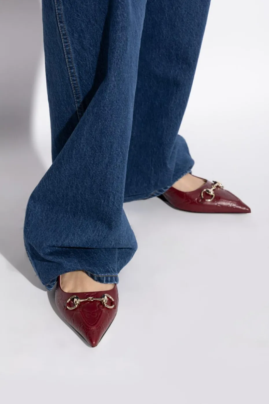 Gucci BURGUNDY Leather high-heeled shoes