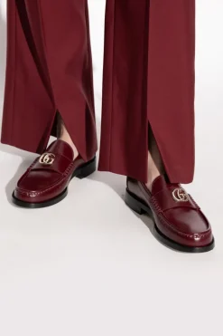 Gucci BURGUNDY Leather shoes type loafers