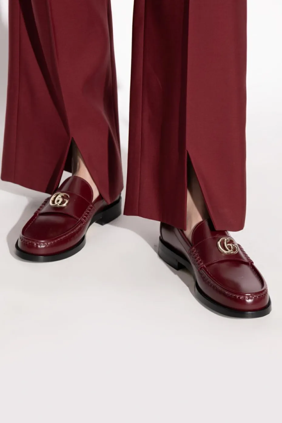Gucci BURGUNDY Leather shoes type loafers