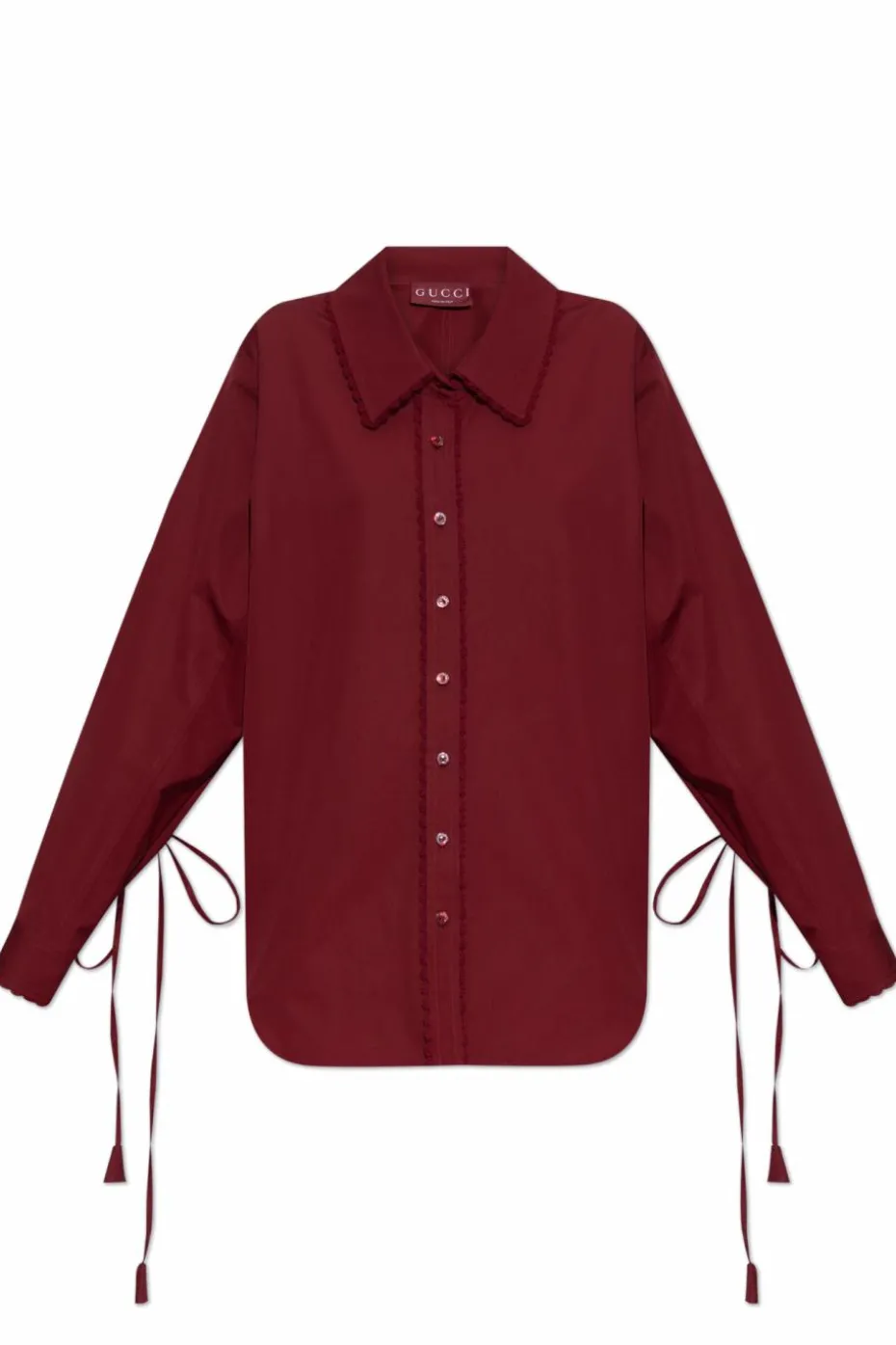 Gucci BURGUNDY Shirt with lace trim