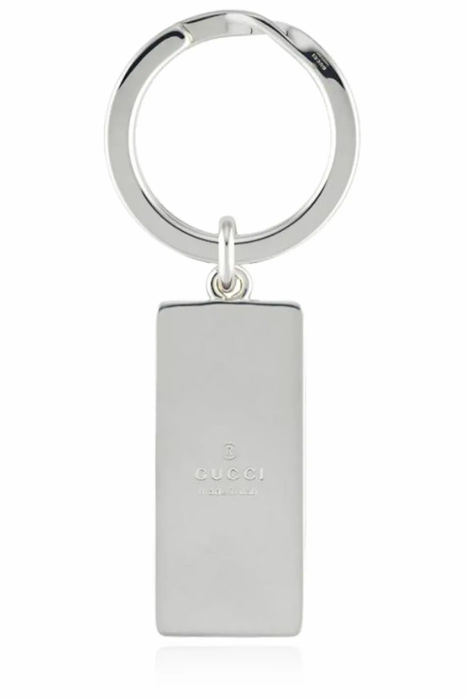 Gucci BURGUNDY Silver keychain with logo