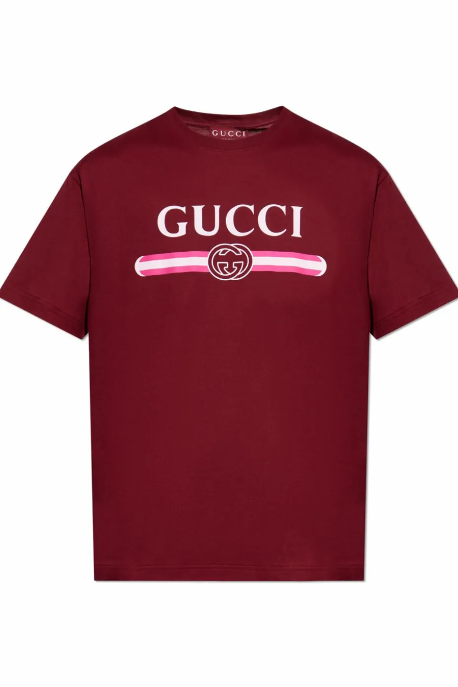 Gucci BURGUNDY T-shirt with printed logo