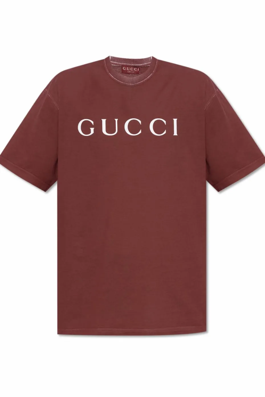 Gucci BURGUNDY T-shirt with printed logo