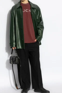 Gucci BURGUNDY T-shirt with printed logo