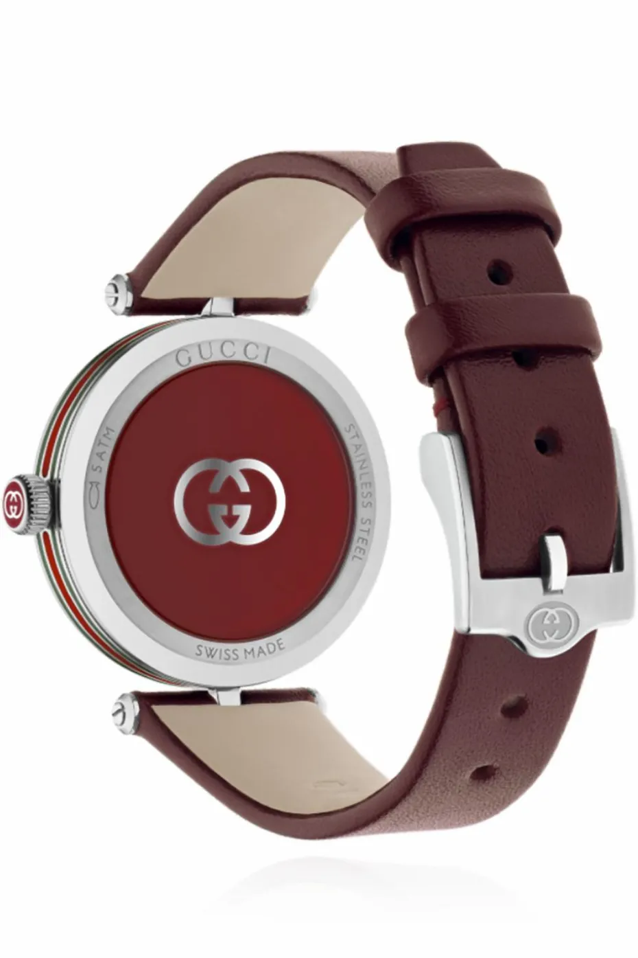 Gucci BURGUNDY Watch with leather strap