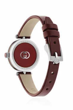 Gucci BURGUNDY Watch with leather strap