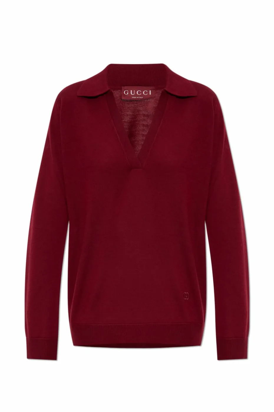 Gucci BURGUNDY Wool sweater with collar