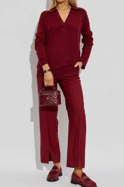 Gucci BURGUNDY Wool sweater with collar