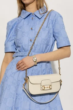 Gucci cream ‘1955 Horsebit Small’ shoulder bag