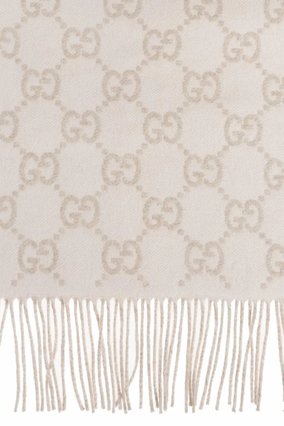 Gucci cream Cashmere scarf with monogram