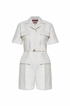 Gucci cream Jumpsuit with 'GG' pattern