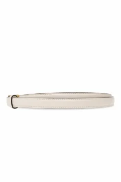 Gucci cream Leather belt with logo