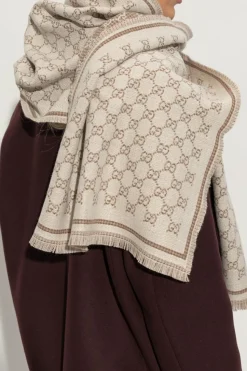 Gucci cream Scarf with monogram