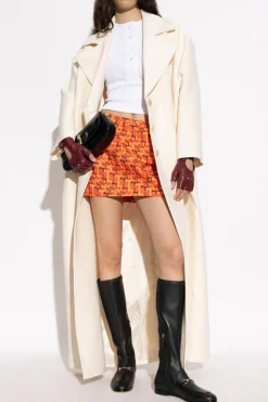 Gucci cream Wool coat with 'GG' pattern