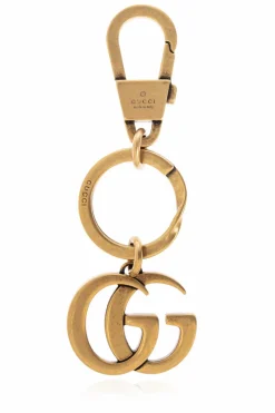 Gucci GOLD Keychain with logo-shaped charm