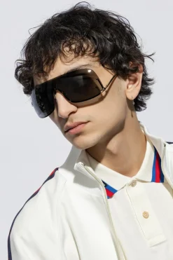 Gucci GOLD Logo-engraved sunglasses
