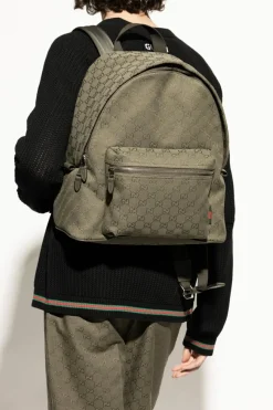 Gucci GREEN Backpack with 'GG' pattern