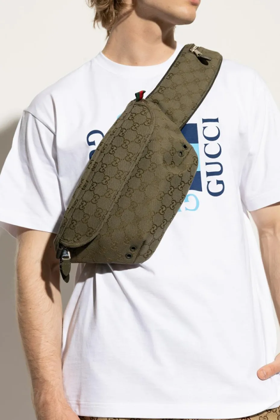 Gucci GREEN Belt bag with 'GG' pattern