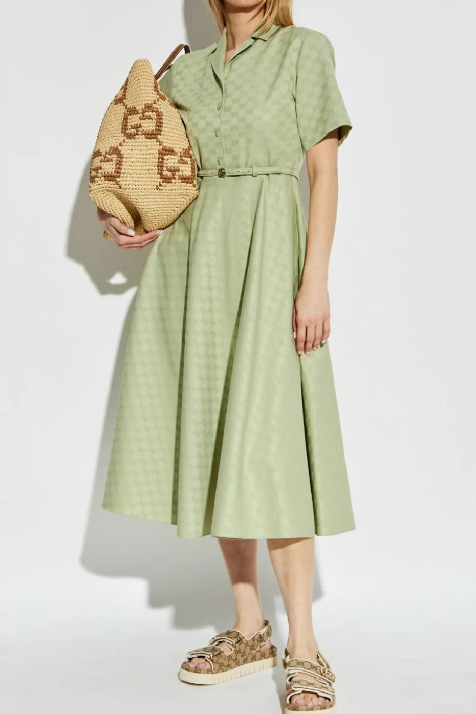 Gucci GREEN Dress with 'GG' pattern